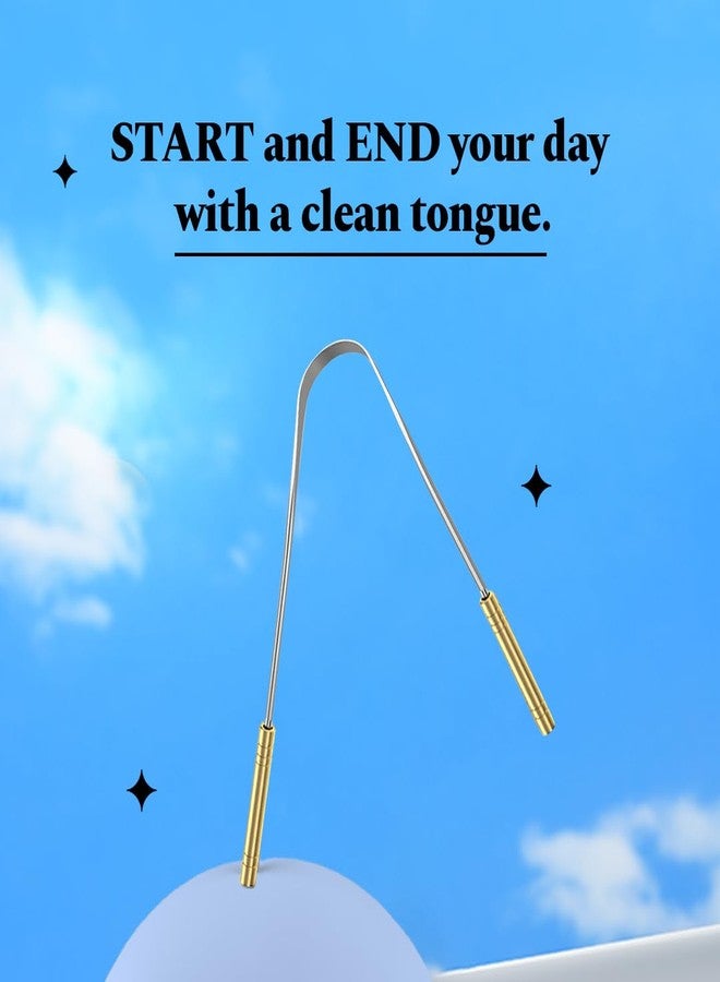 Perfora Silver Steel Tongue Cleaner For Men And Women | For Fresh Breath, Improved Taste Sense & Bacteria Removal | Pack of 2 - Image 2